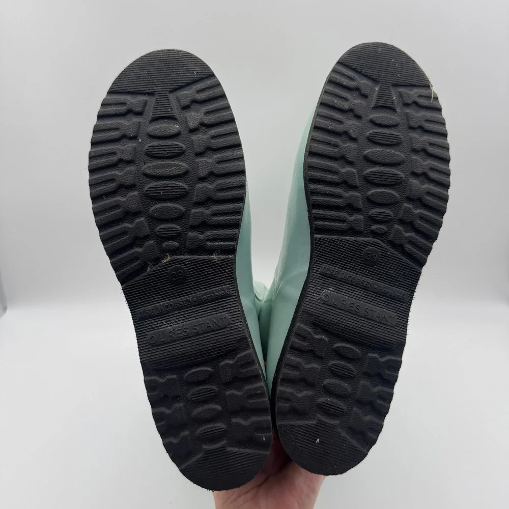 Ilse‎ Jacobsen RUB1 Lace Up Rain Boots Seafoam Green EU 39 US 8.5-9 Waterproof